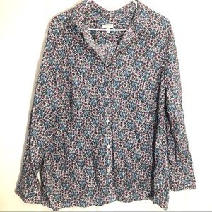 Talbots Multicolor Floral Button-Down Shirt